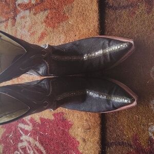 Men's Black Western Eel Skin Cowboy Boots